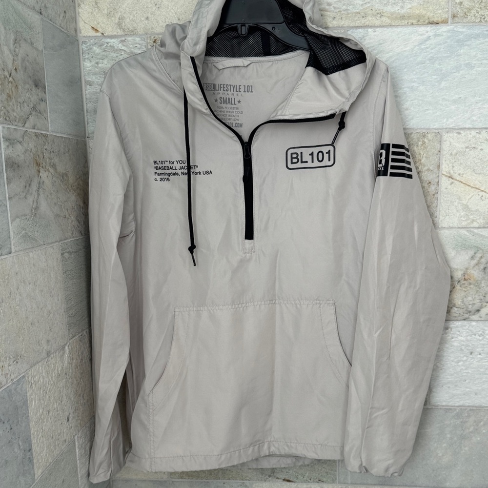 Men's Baseball Lifestyle 101 Light Gray Windbreaker Jacket